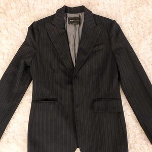 Bcbg Maxazria Womens Pinstripe Black Blazer